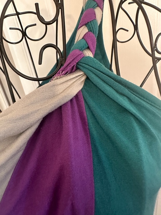 Twenty One Women's Teal & Purple Pink One Shoulder Tank Top Vintage vibe - Picture 3 of 5